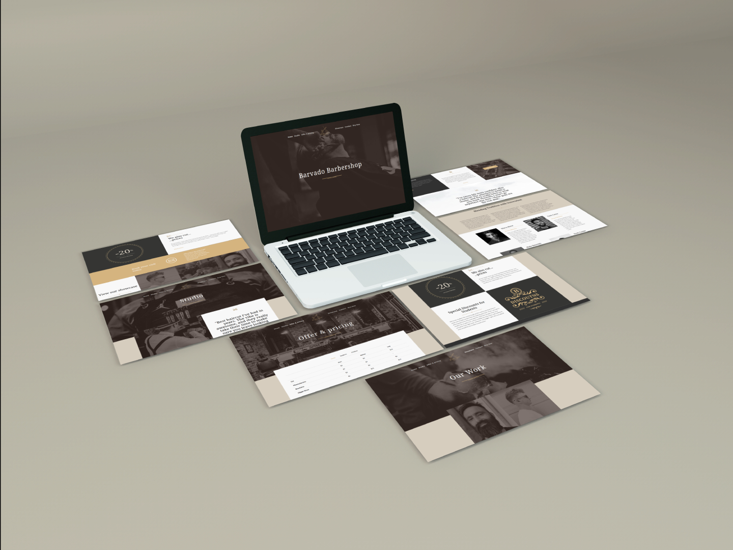 barvado barbershop - desktop layout